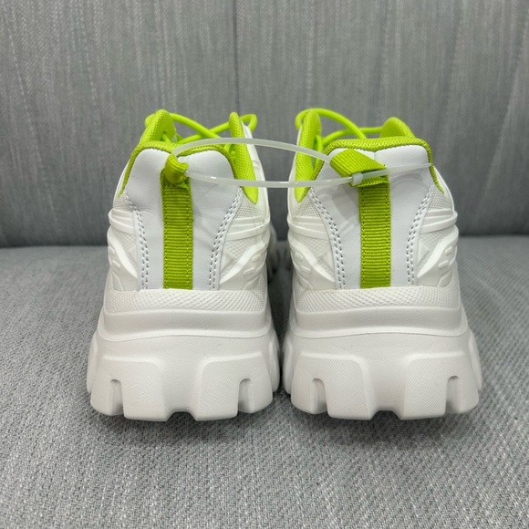 Chunky White Sneakers with Neon Green Accents 8.5 NWOT - Picture 4 of 5